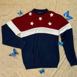 Red, white & blue sweater